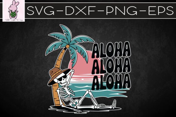 Aloha Skeleton Retro Summer SVG