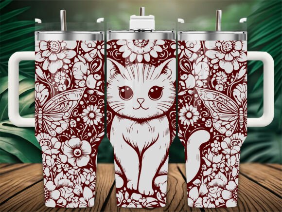 Butterfly Cat Tumbler Wrap