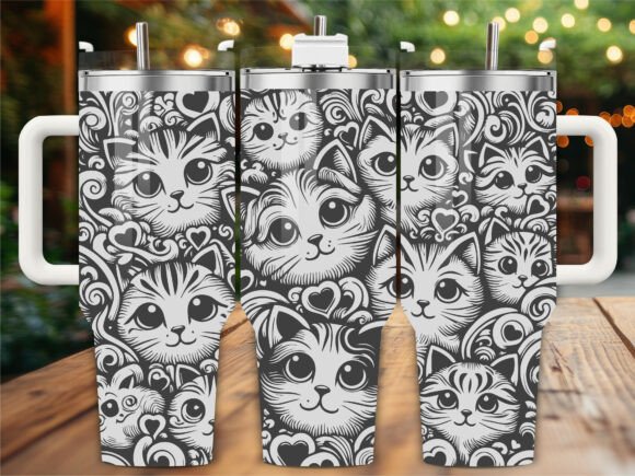 Cat Pattern Tumbler Wrap