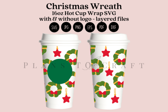 Christmas Wreath 16oz Hot Cup Tumbler