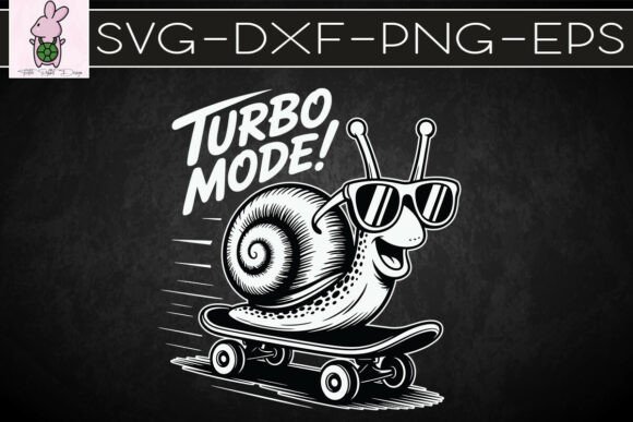Cool Snail on Skateboard Funny Turbo SVG