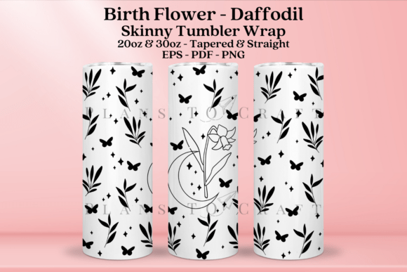 Daffodil Birth Flower Tumbler Wrap SVG