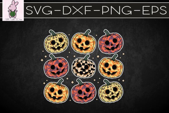 Fall Pumpkin Cute Faces SVG