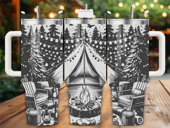 Festive Camping Tumbler Wrap
