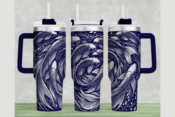 Fish Tumbler Wrap SVG