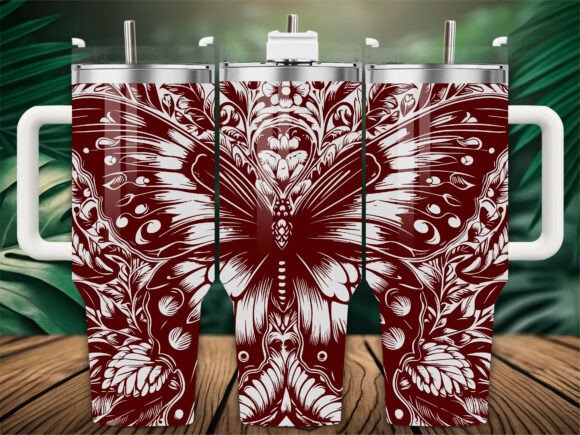 Floral Butterfly Tumbler Wrap