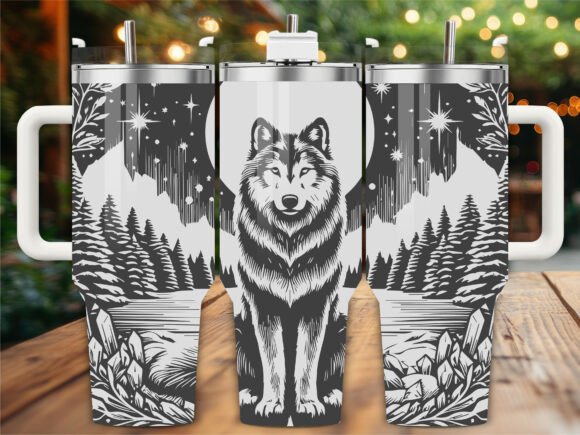 Full Moon Wolf Tumbler