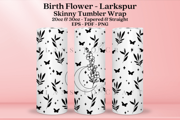 Larkspur Skinny Tumbler Wrap SVG