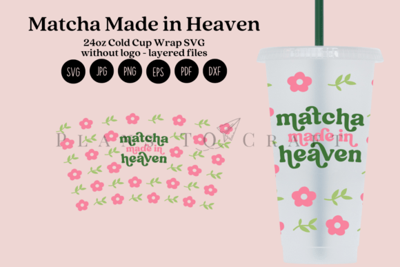 Matcha Made in Heaven 24oz Cold Cup Wrap