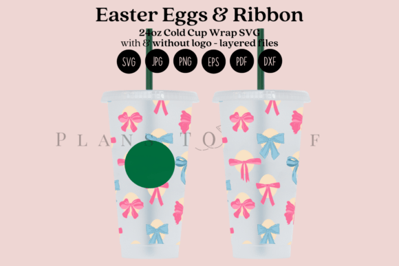Ribbon Easter Eggs Cold Cup Wrap