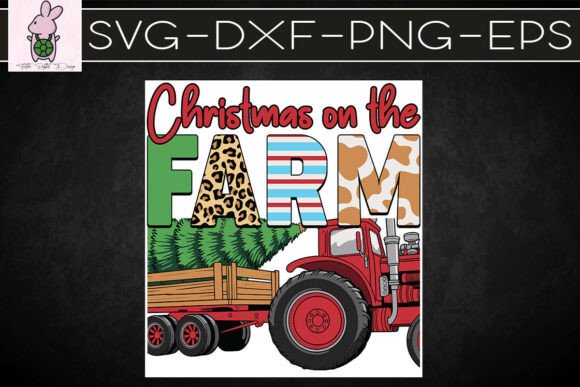 Rustic Farmhouse Christmas Tractor SVG