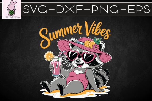Summer Vibes Funny Raccoon SVG
